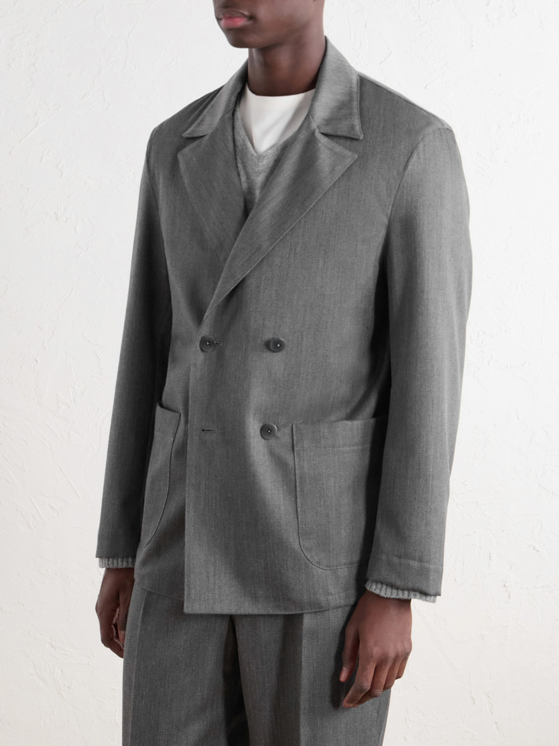 Stòffa - Double-Breasted Wool-Twill Suit Jacket