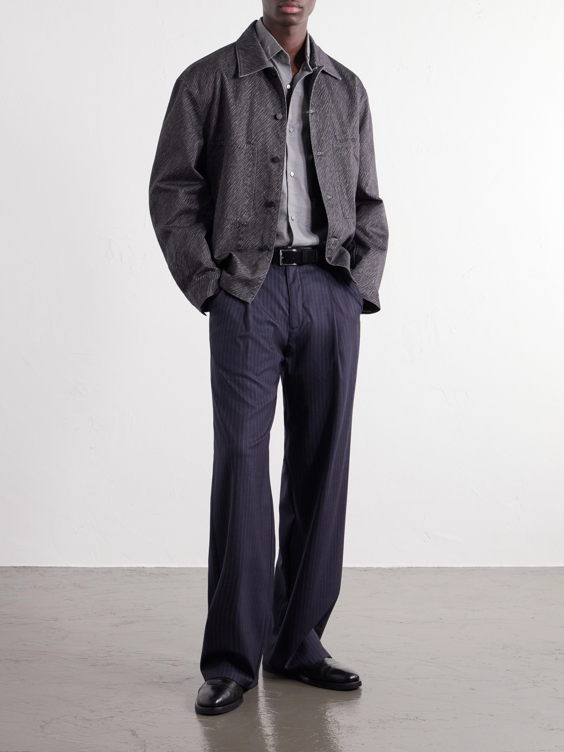 Stòffa - Spread-Collar Brushed Cotton Woven Shirt
