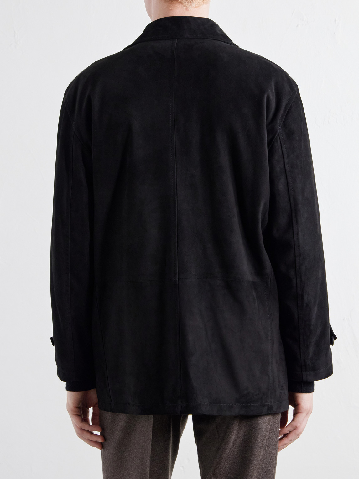 Stòffa Double-breasted Suede Jacket In Multi