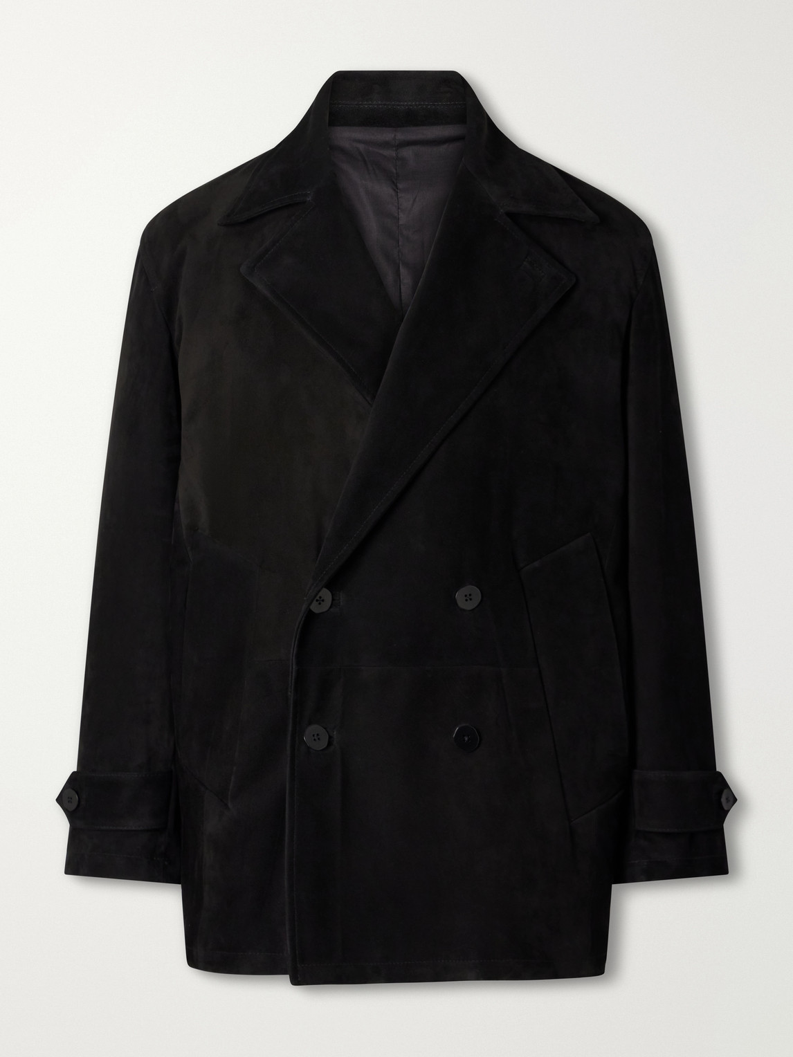 Stòffa Double-breasted Suede Jacket In Multi