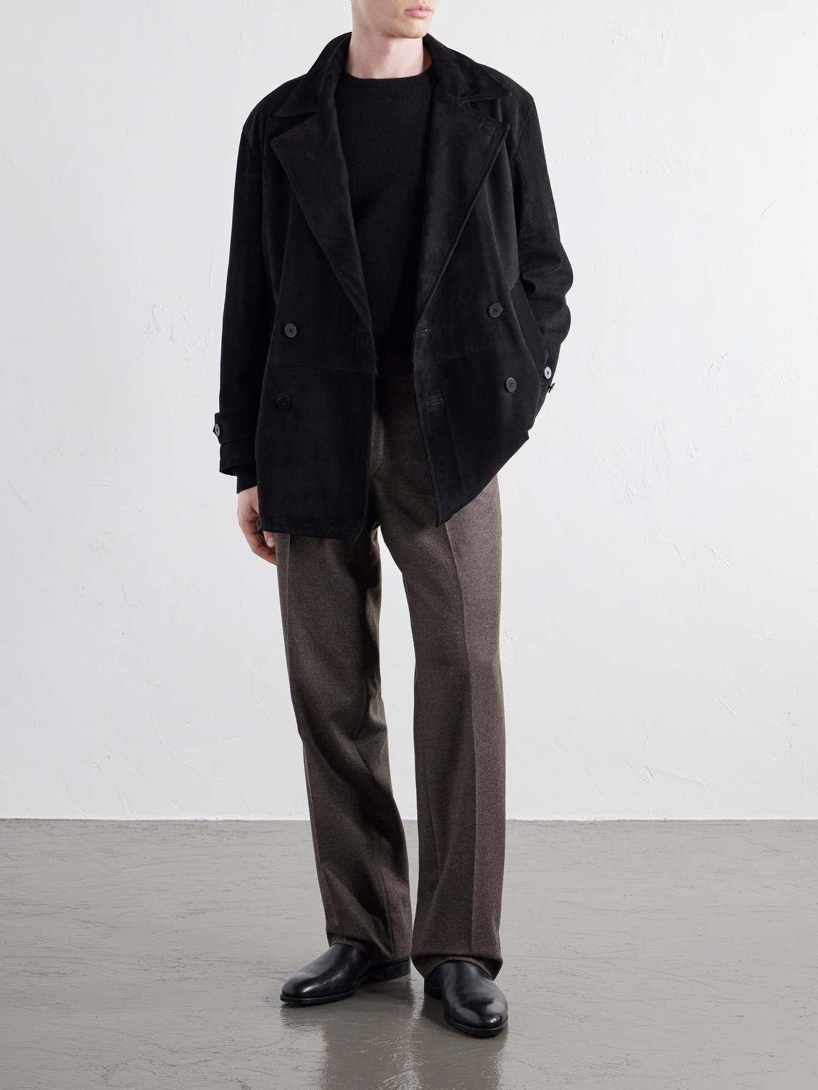 Stòffa Double-breasted Suede Jacket In Multi