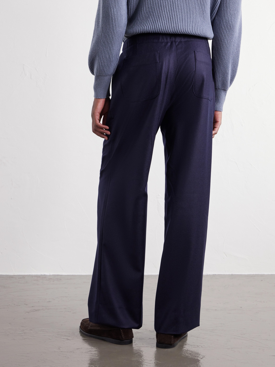Stòffa - Wide-Leg Drawstring Wool And Cashmere-Blend Flannel Trousers