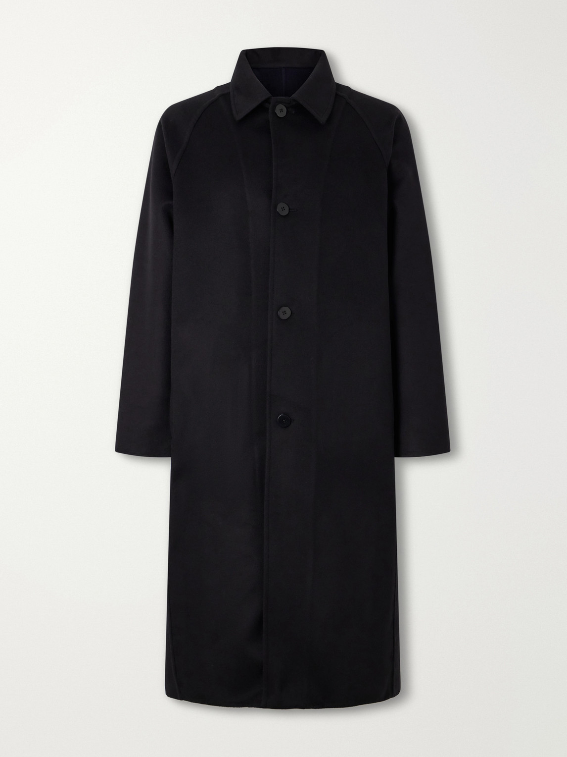 Stòffa Brushed Wool-twill Coat In Black