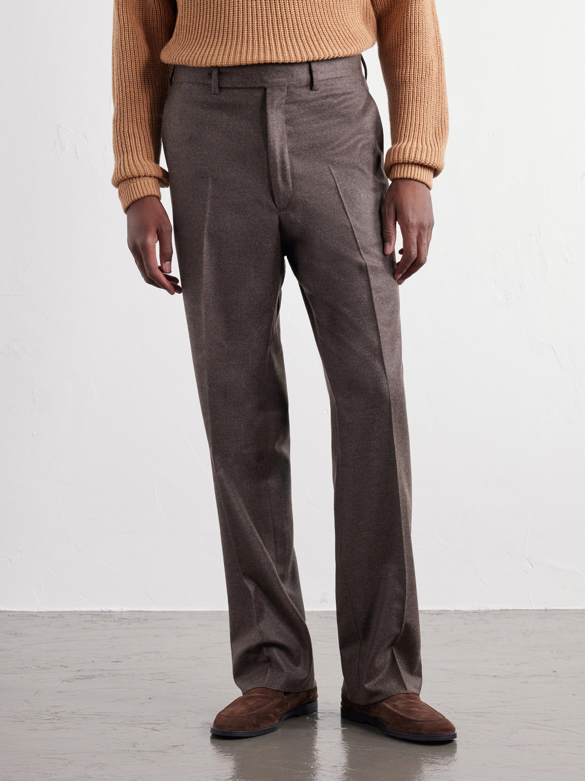 Stòffa - Straight-Leg Wool And Cashmere-Blend Flannel Trousers