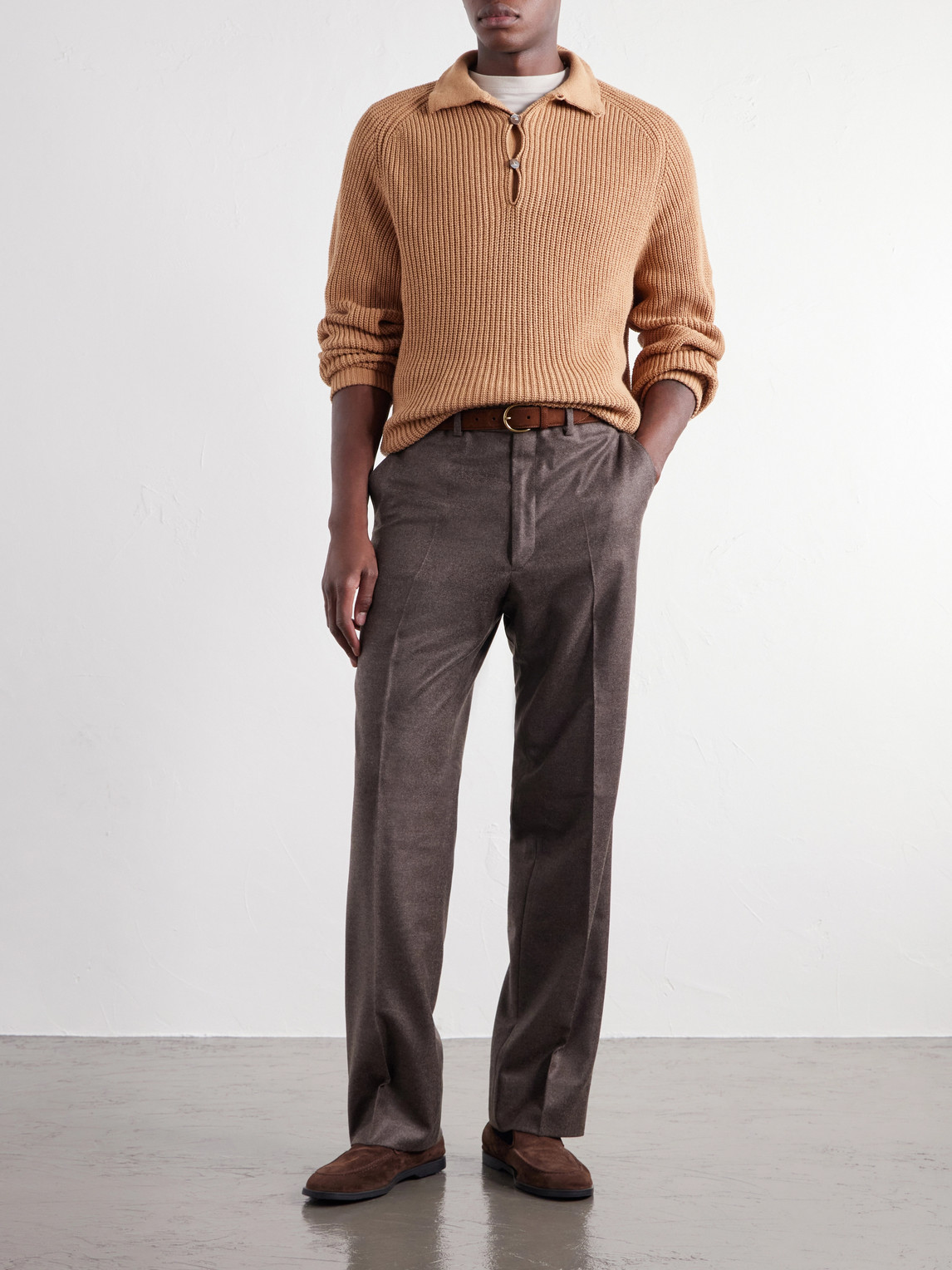 Stòffa - Straight-Leg Wool And Cashmere-Blend Flannel Trousers