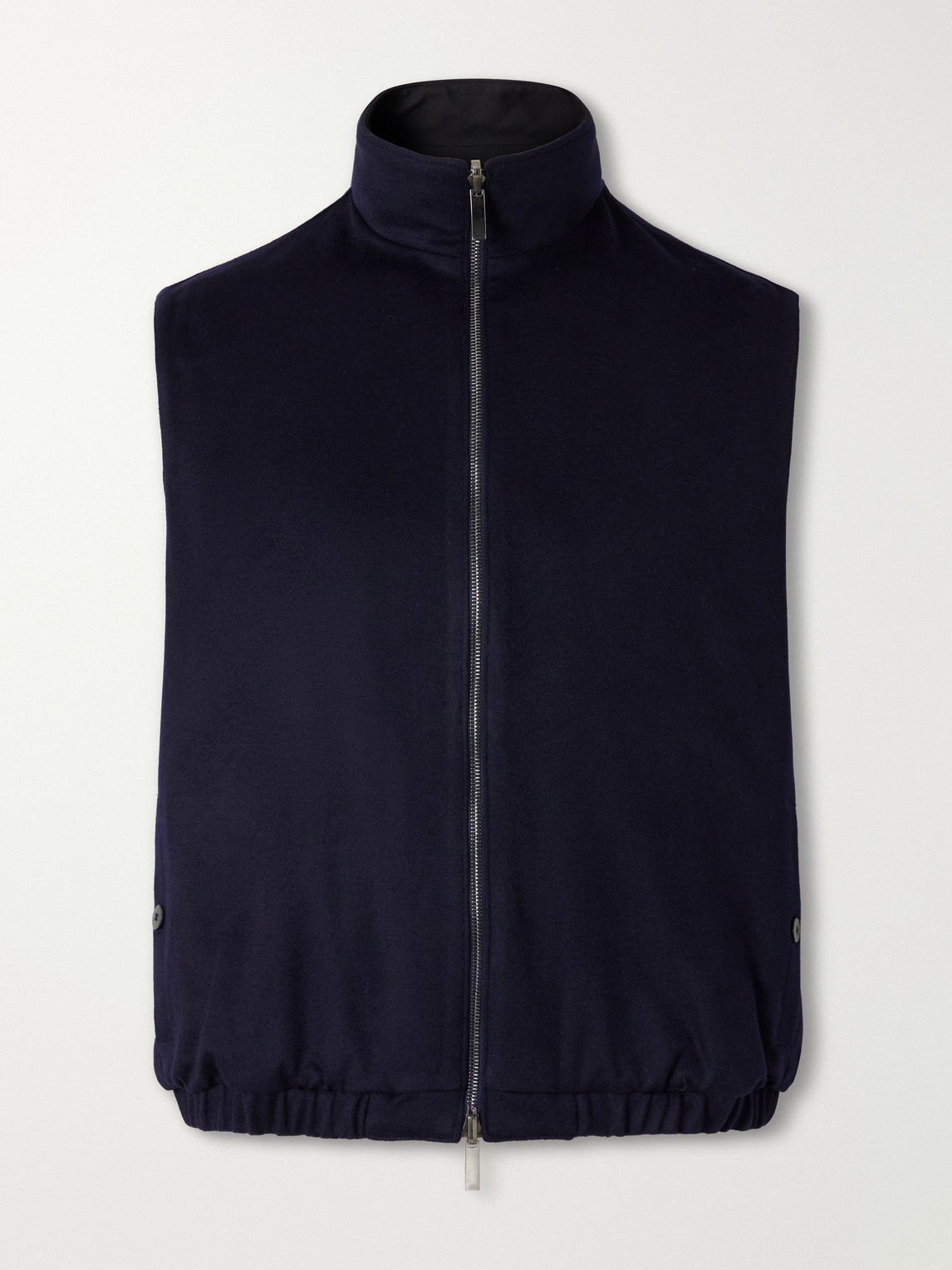 Stòffa Reversible Brushed-cashmere Gilet In Blue