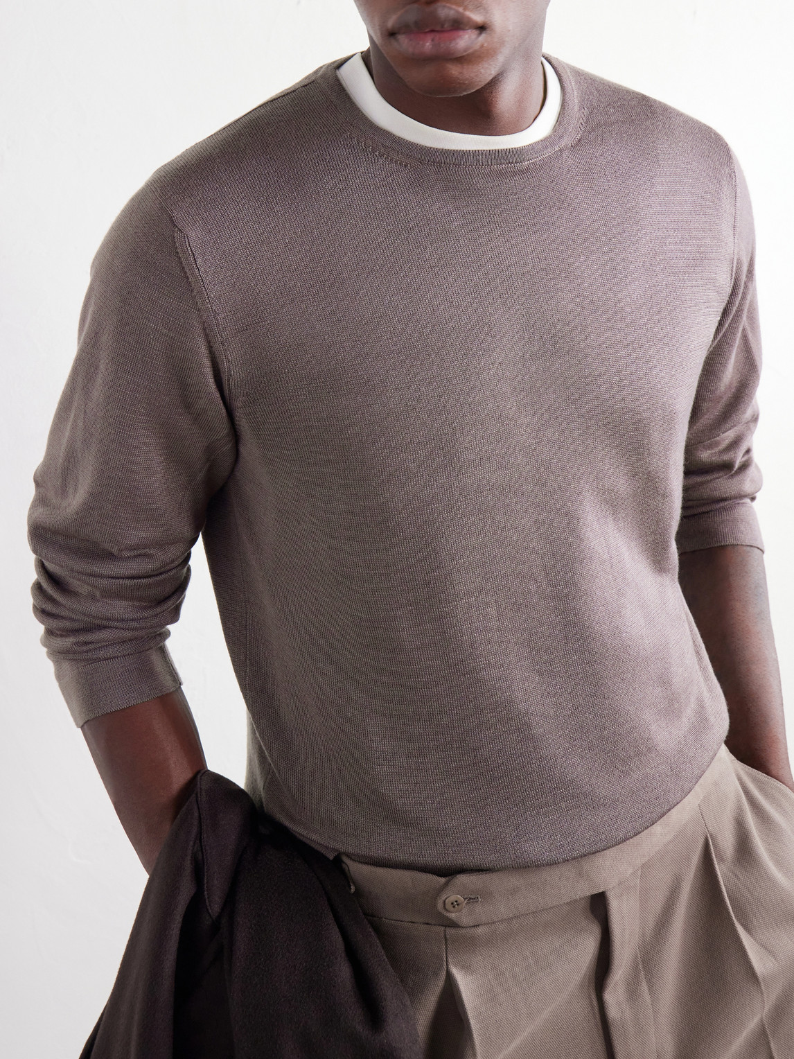 Stòffa - Wool And Silk-Blend T-Shirt