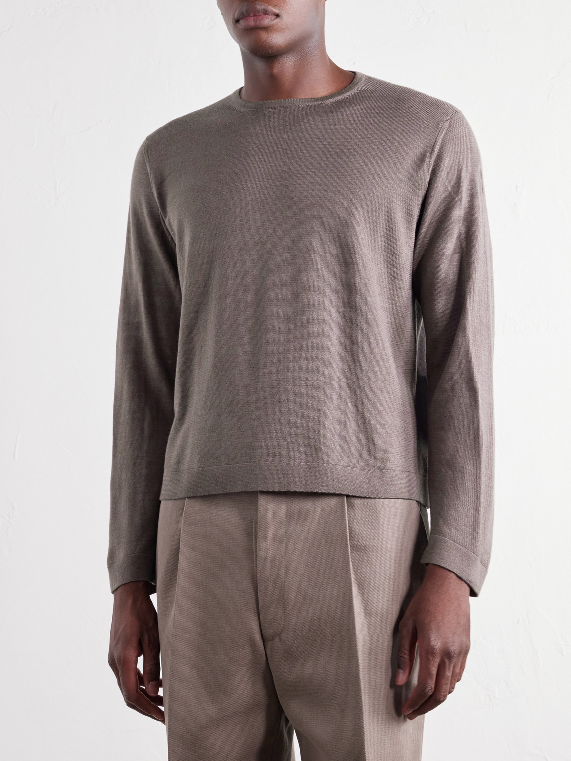 Stòffa - Wool And Silk-Blend T-Shirt