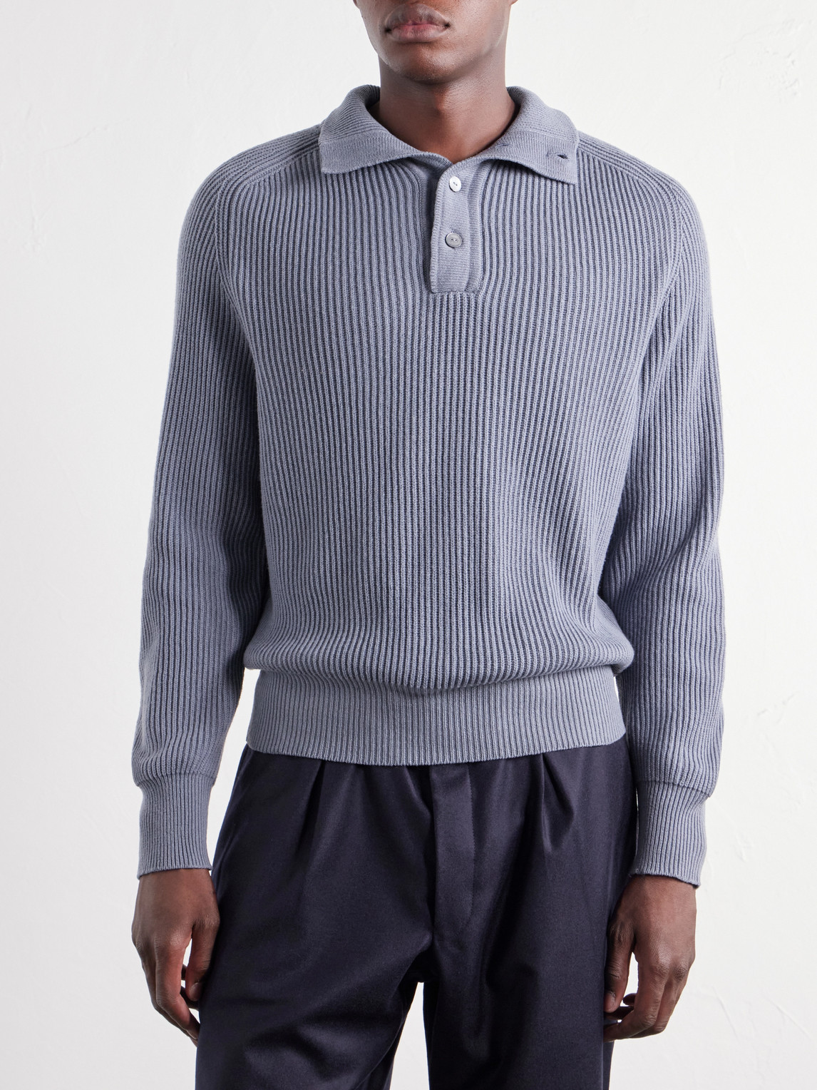 Stòffa - Ribbed Cashmere Polo Sweater