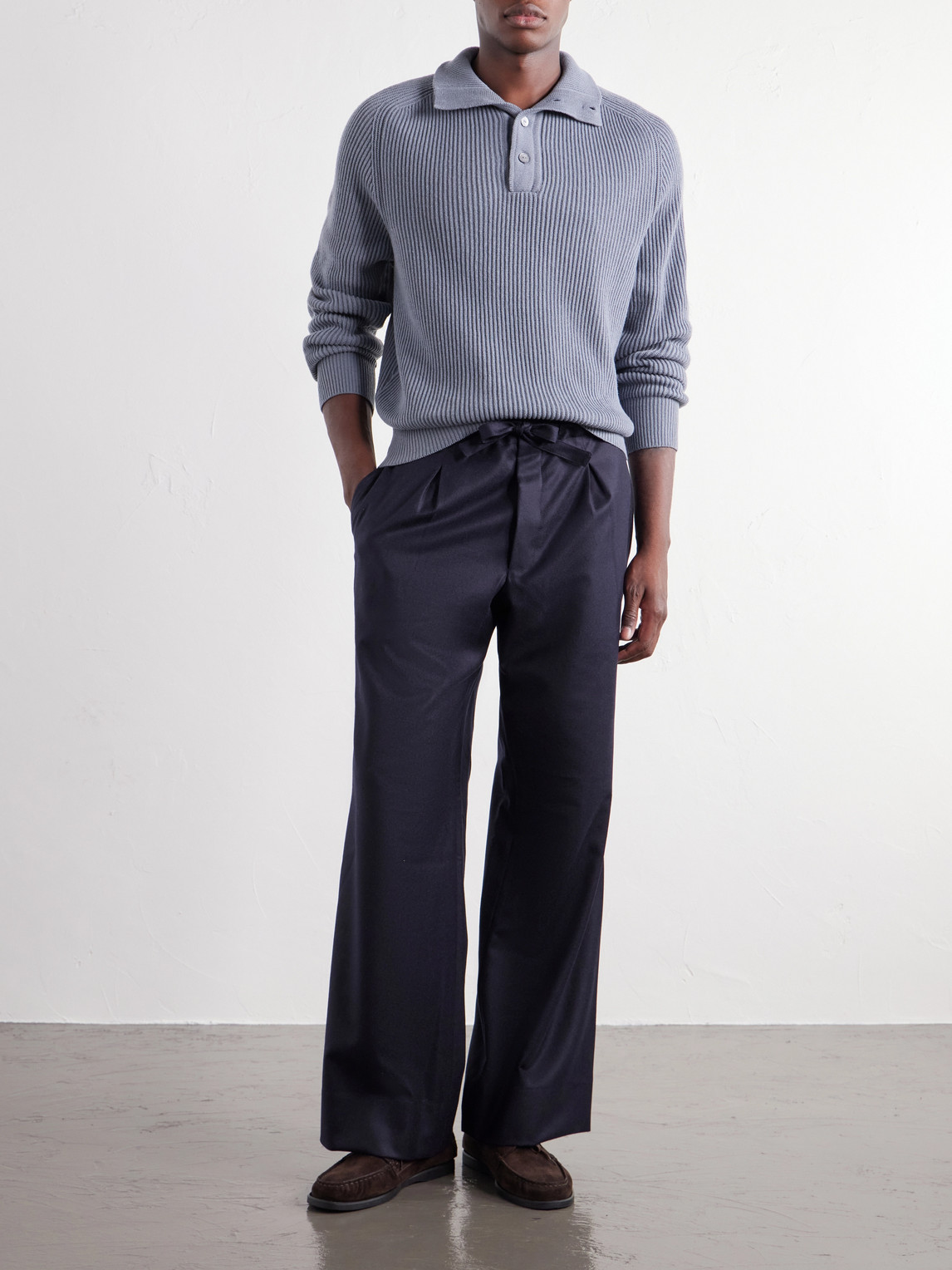 Stòffa - Ribbed Cashmere Polo Sweater