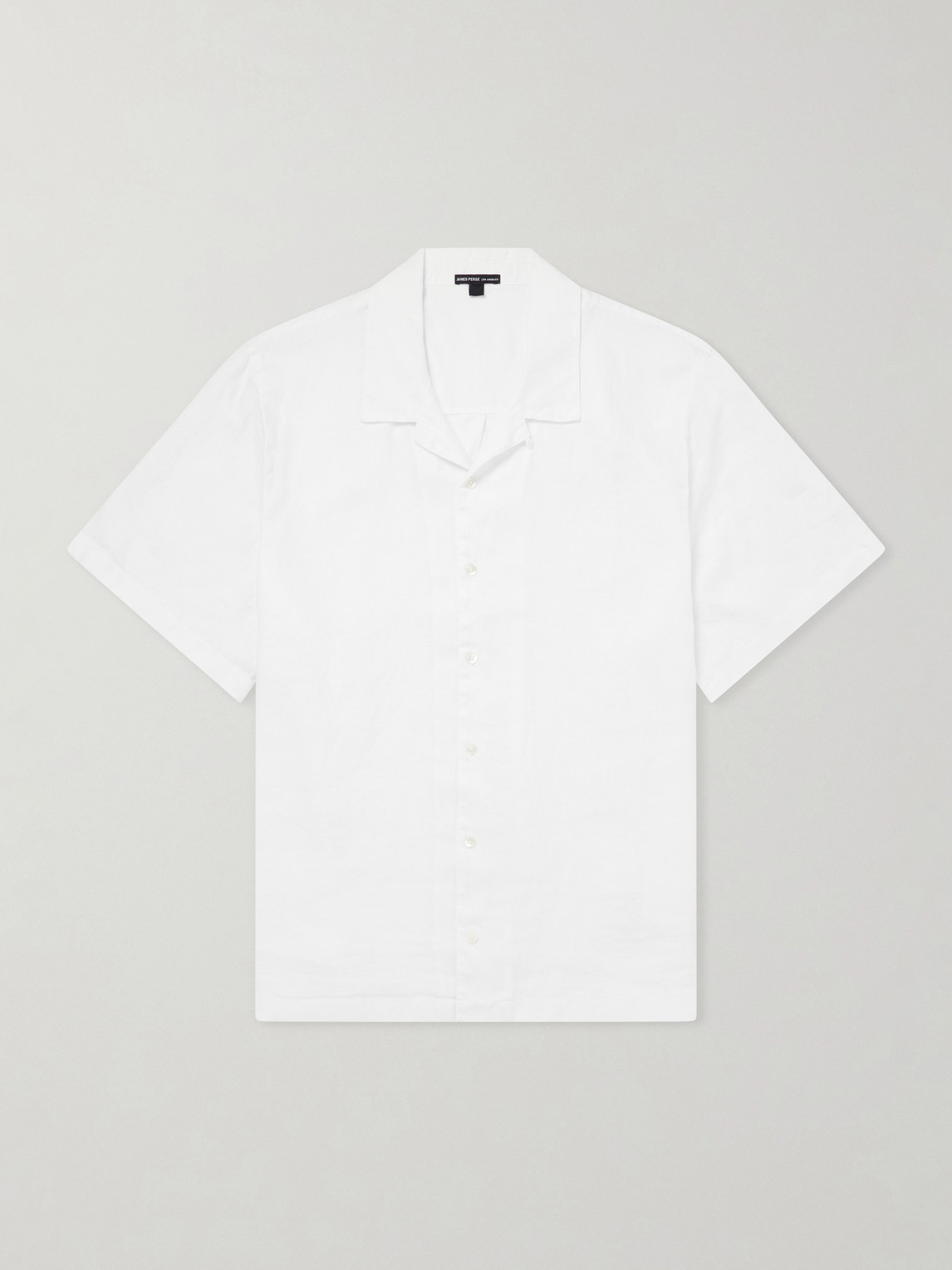 James Perse Convertible-collar Linen Shirt In White