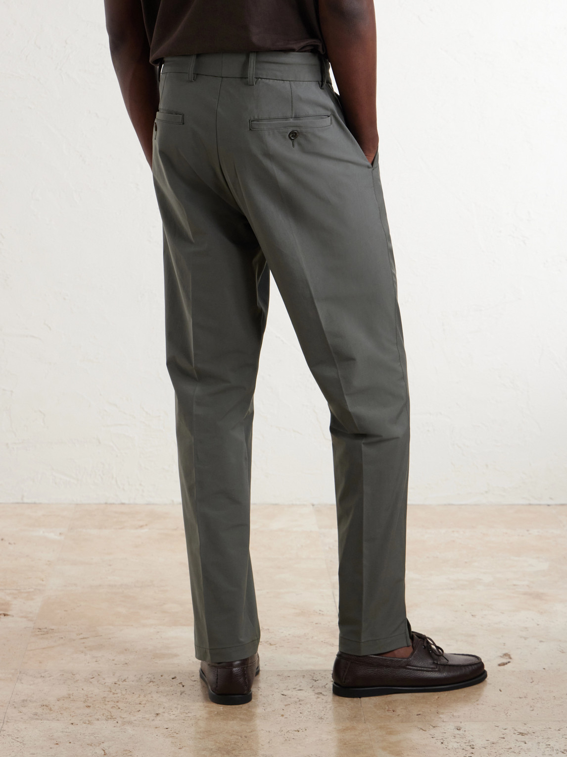 Stretch Cotton-Blend Trousers Slim-Fit