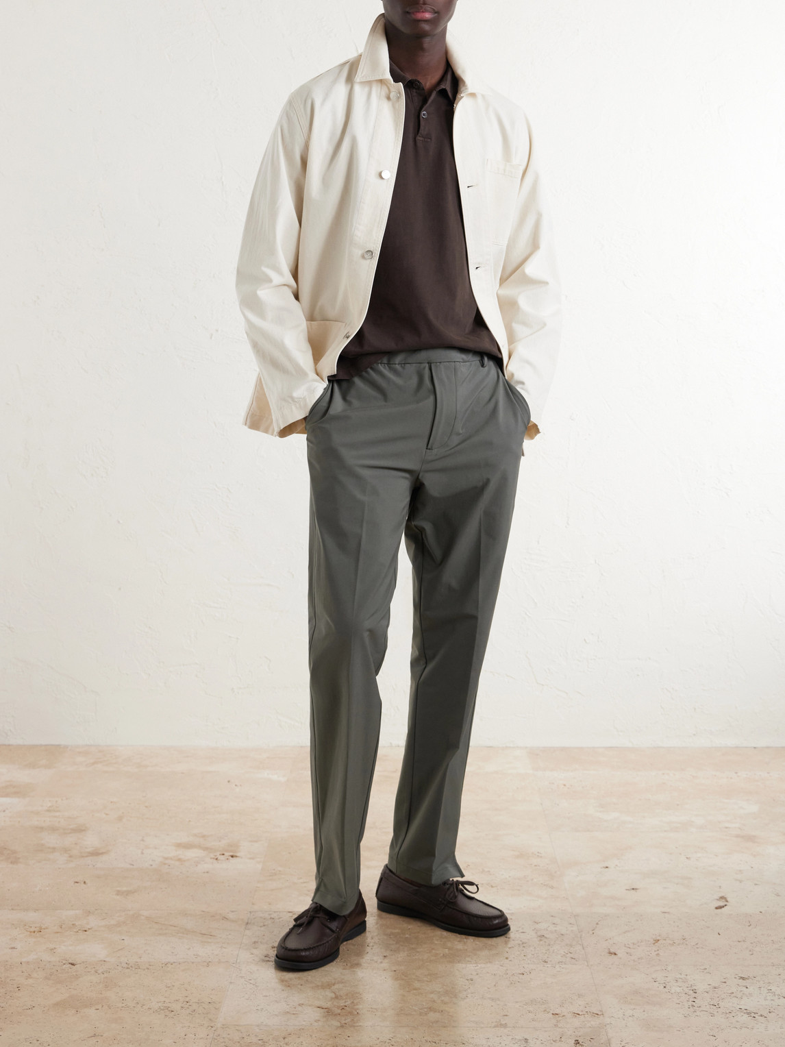 Stretch Cotton-Blend Trousers Slim-Fit