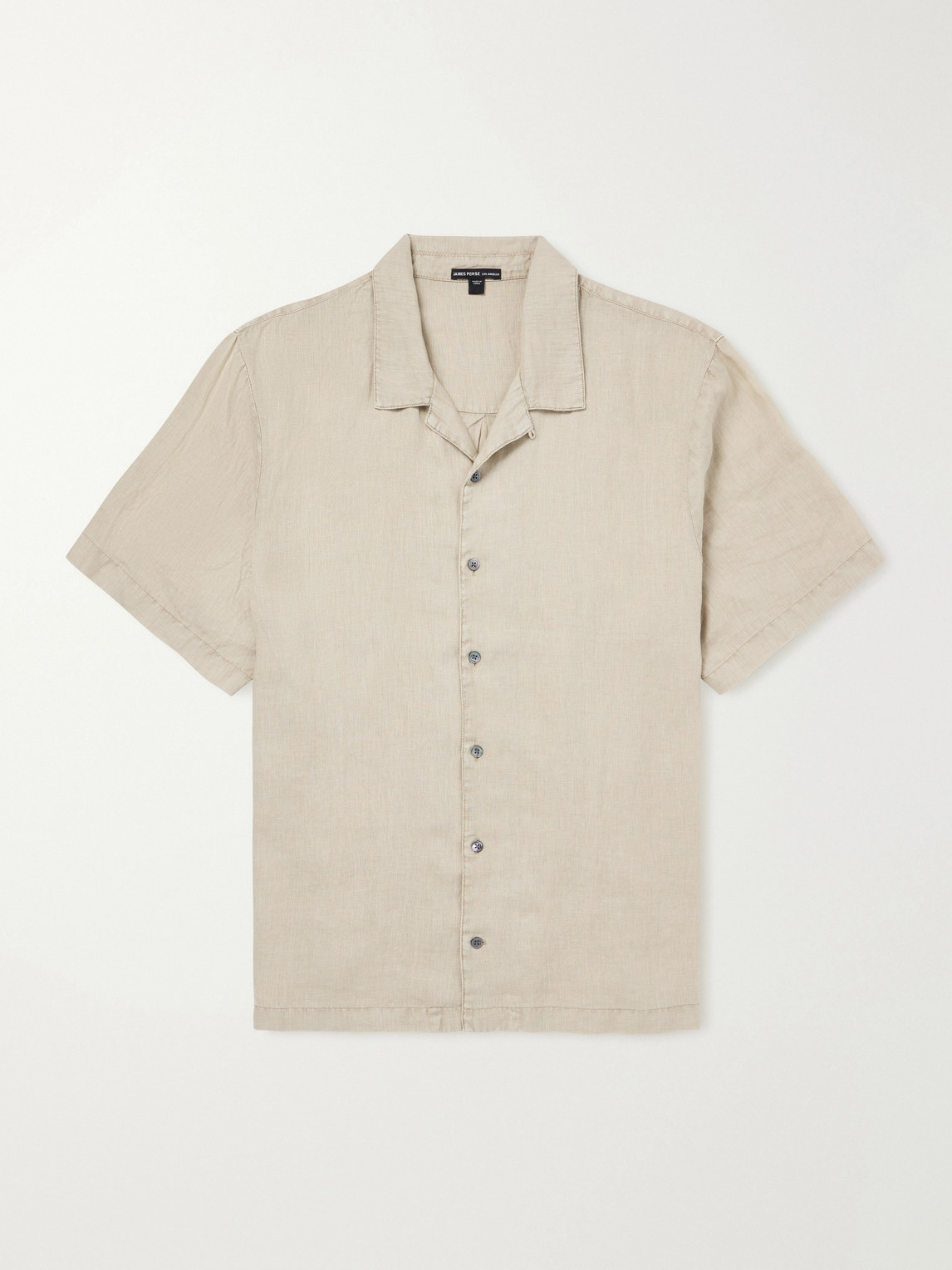 James Perse Convertible-collar Linen Shirt In Multi