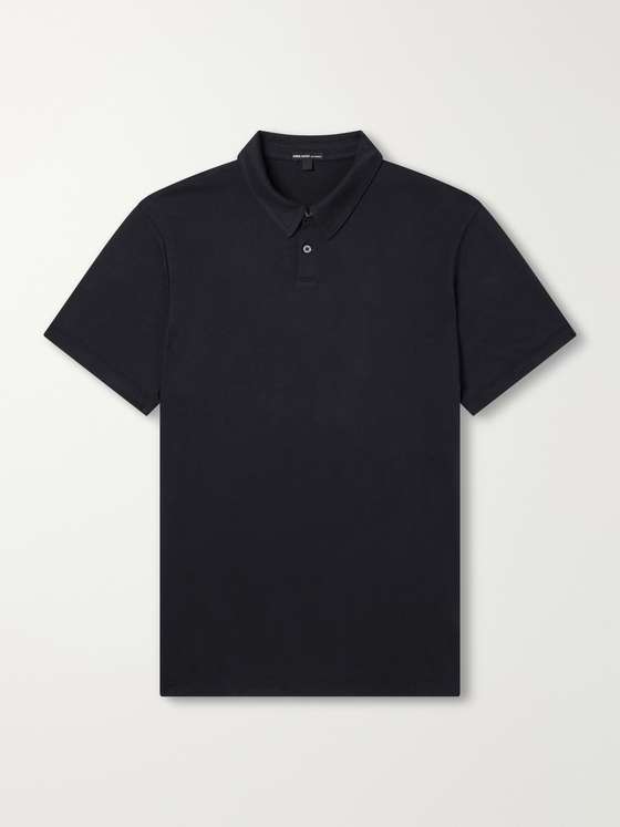 Jamesperse Luxe Lotus Cotton-Jersey Polo Shirt