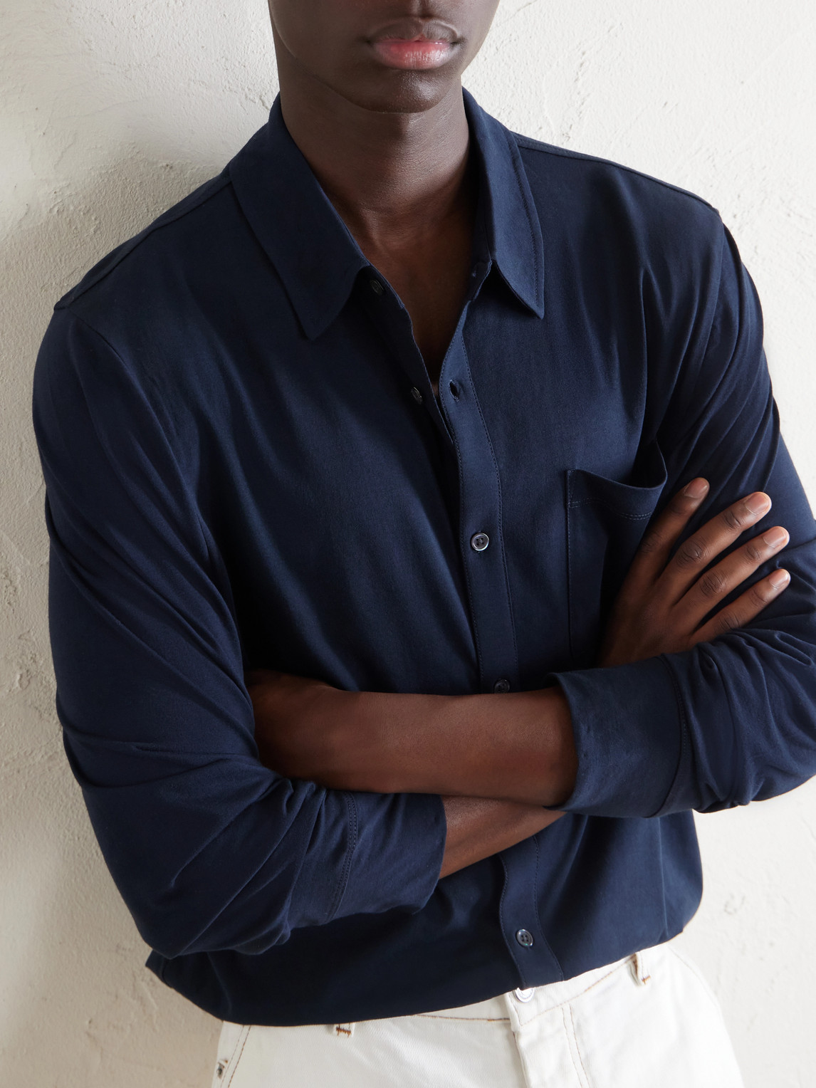 Clean Finish Slim-Fit Cotton-Jersey Shirt