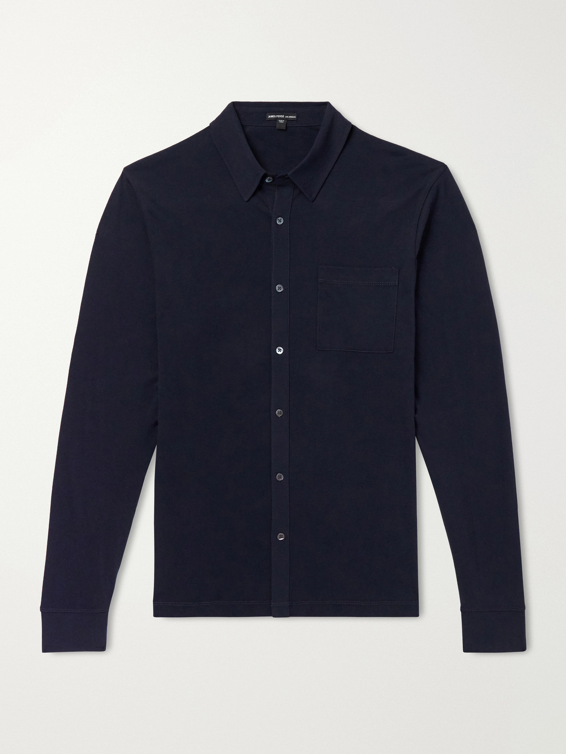 James Perse Clean Finish Slim-fit Cotton-jersey Shirt In Blue