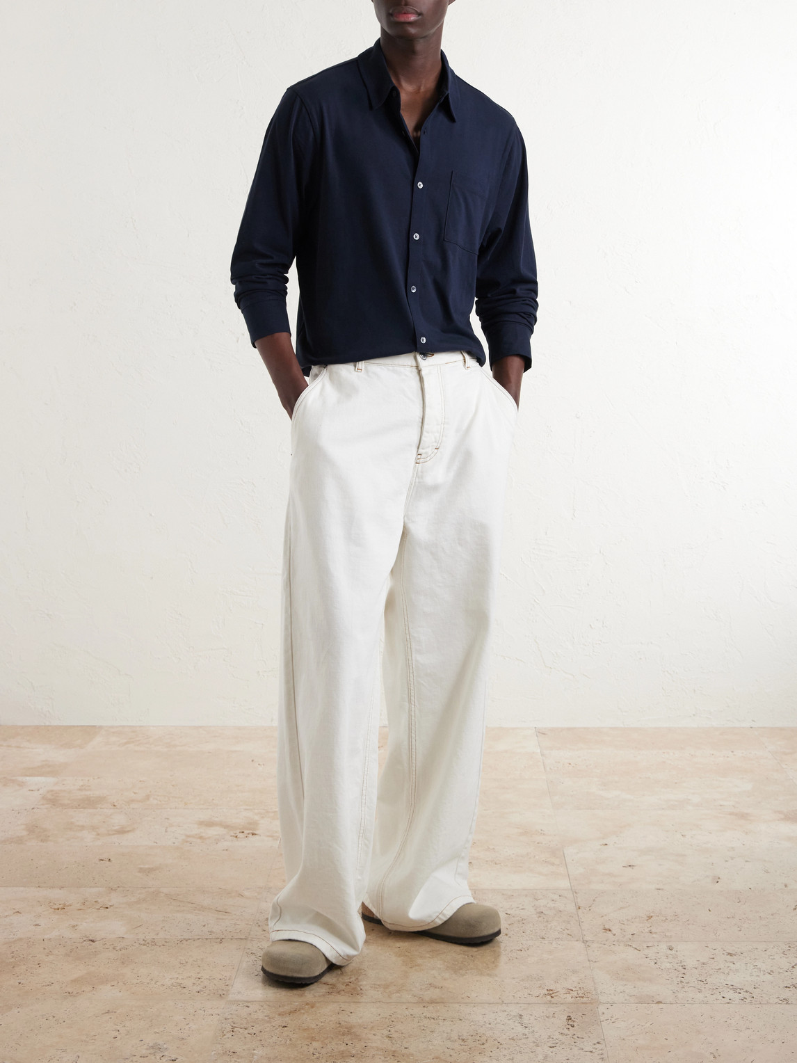 Clean Finish Slim-Fit Cotton-Jersey Shirt