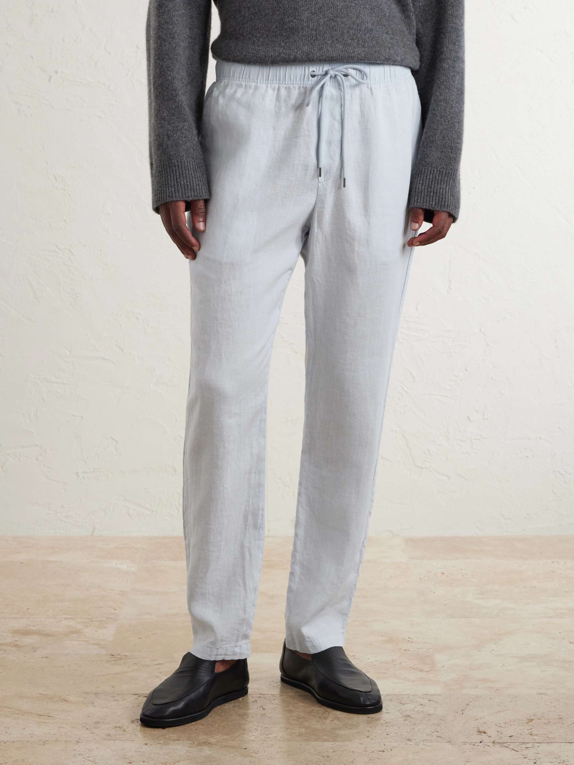JAMES PERSE Garment-Dyed Straight-Leg Linen Trousers