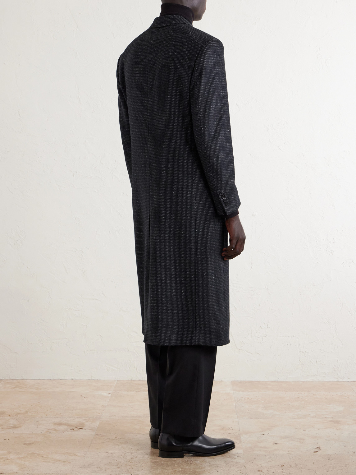 Checked Wool, Silk And Cashmere-Blend Coat