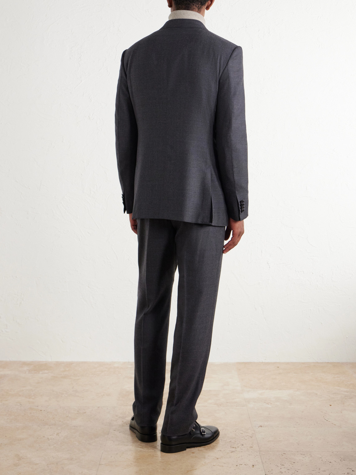 Double-Breasted Wool And Cashmere-Blend Suit Jacket