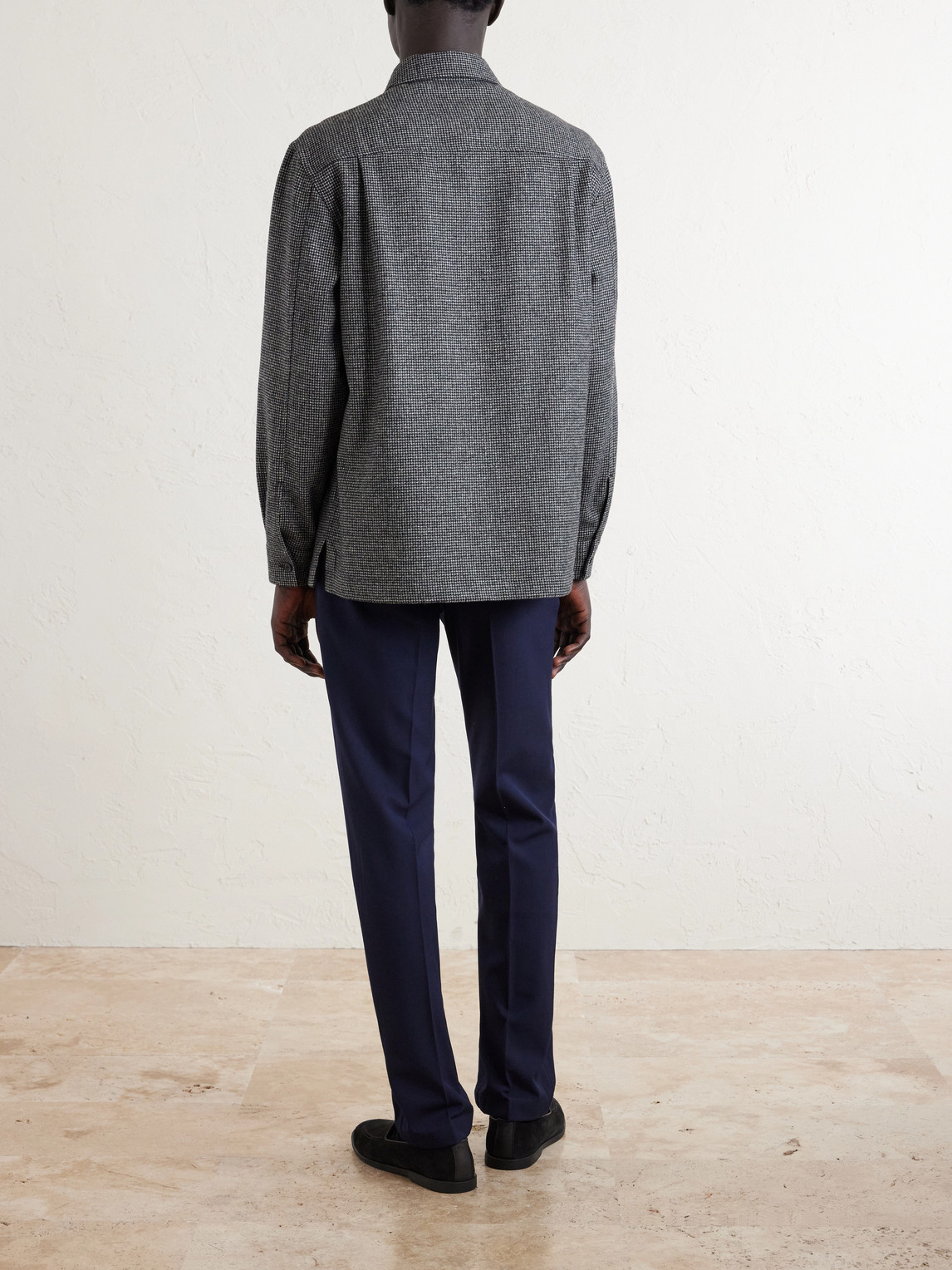 Houndstooth Wool Overshirt