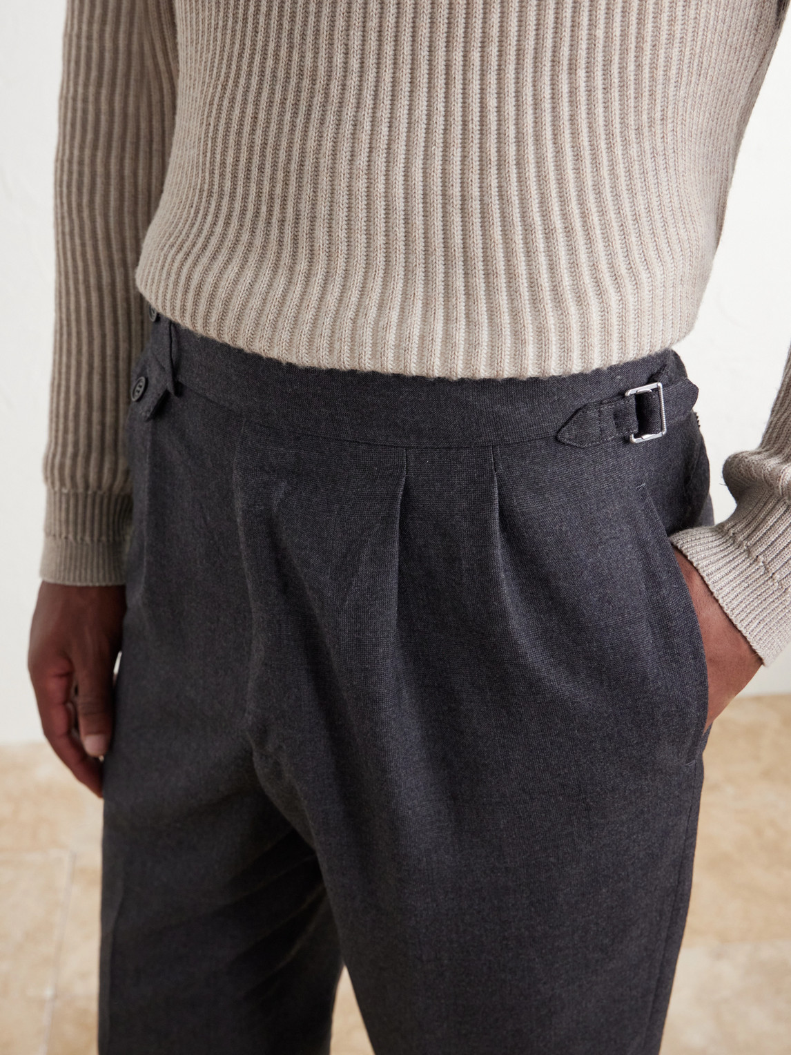 Straight-Leg Wool And Cashmere-Blend Suit Trousers