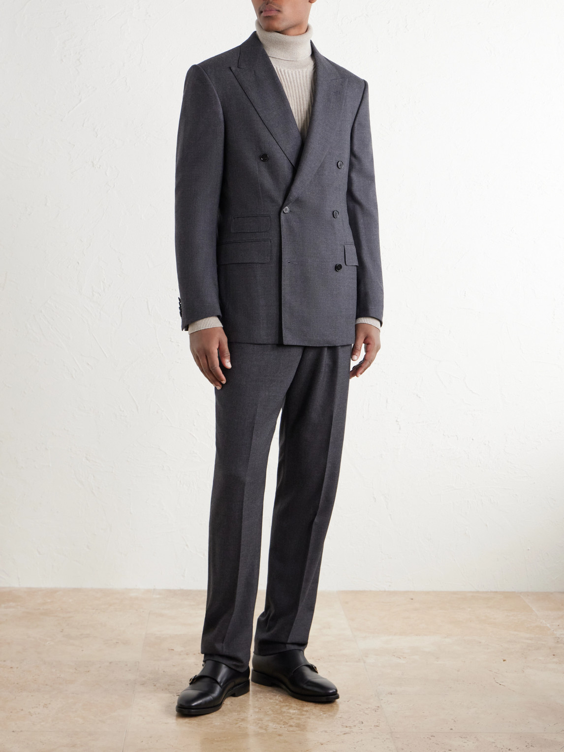 Straight-Leg Wool And Cashmere-Blend Suit Trousers