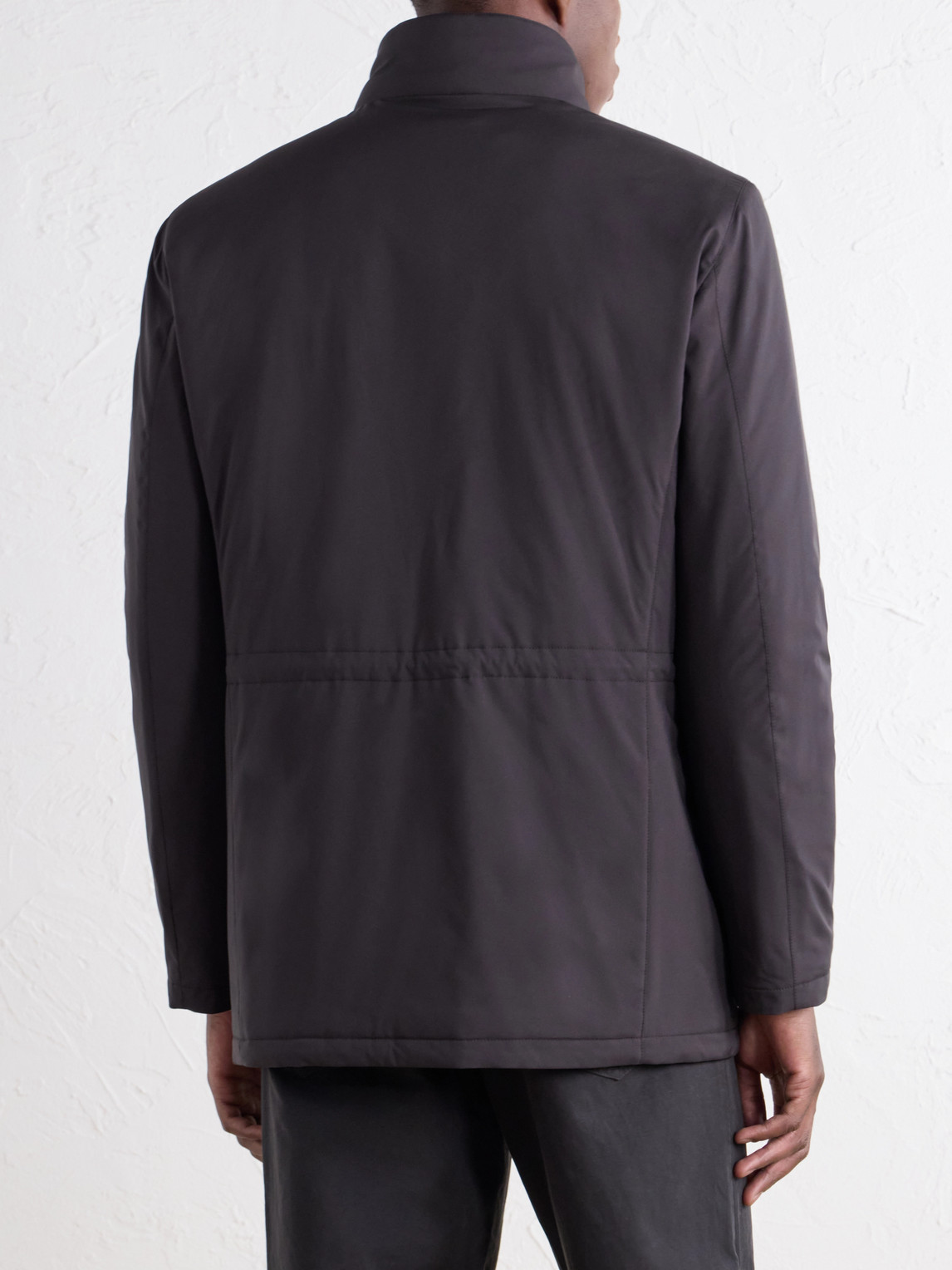 And Rib-Trimmed Padded Coat