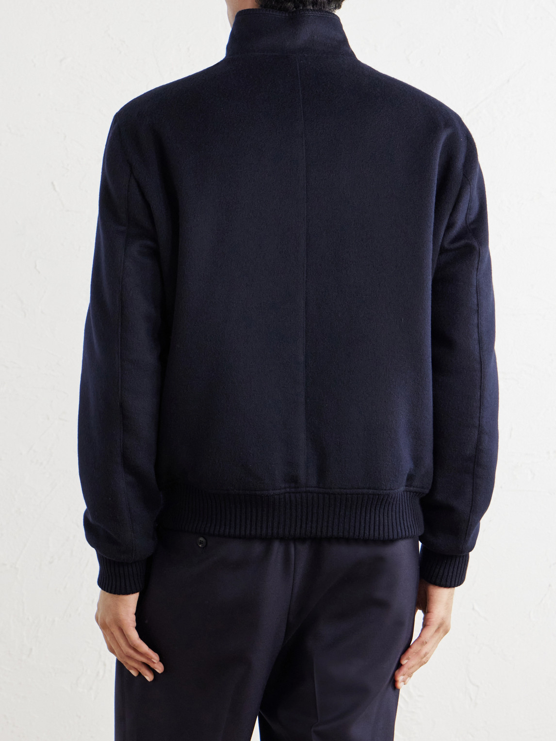 And Cashmere-Blend Flannel Bomber Jacket