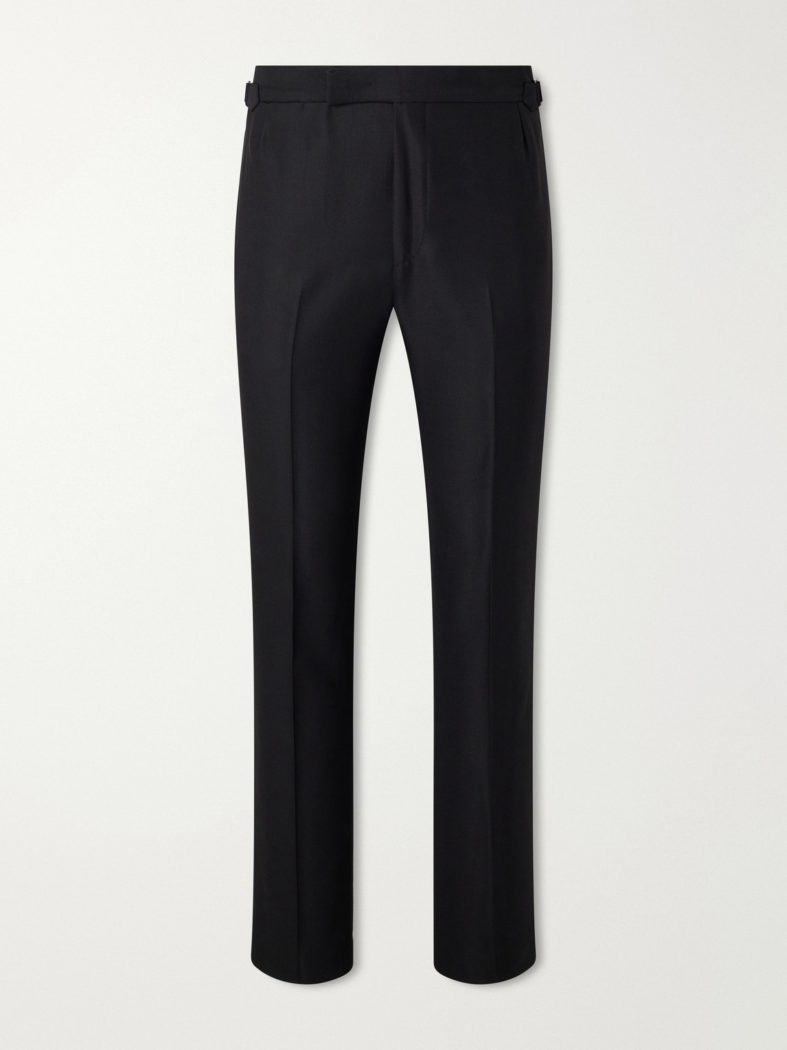 Straight-Leg Satin-Trimmed Wool-Fresco Suit Trousers