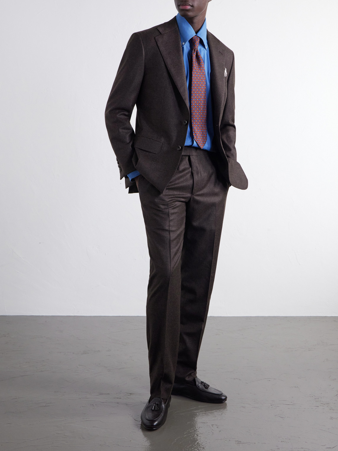 Tapered Wool And Cashmere-Blend Flannel Suit Trousers