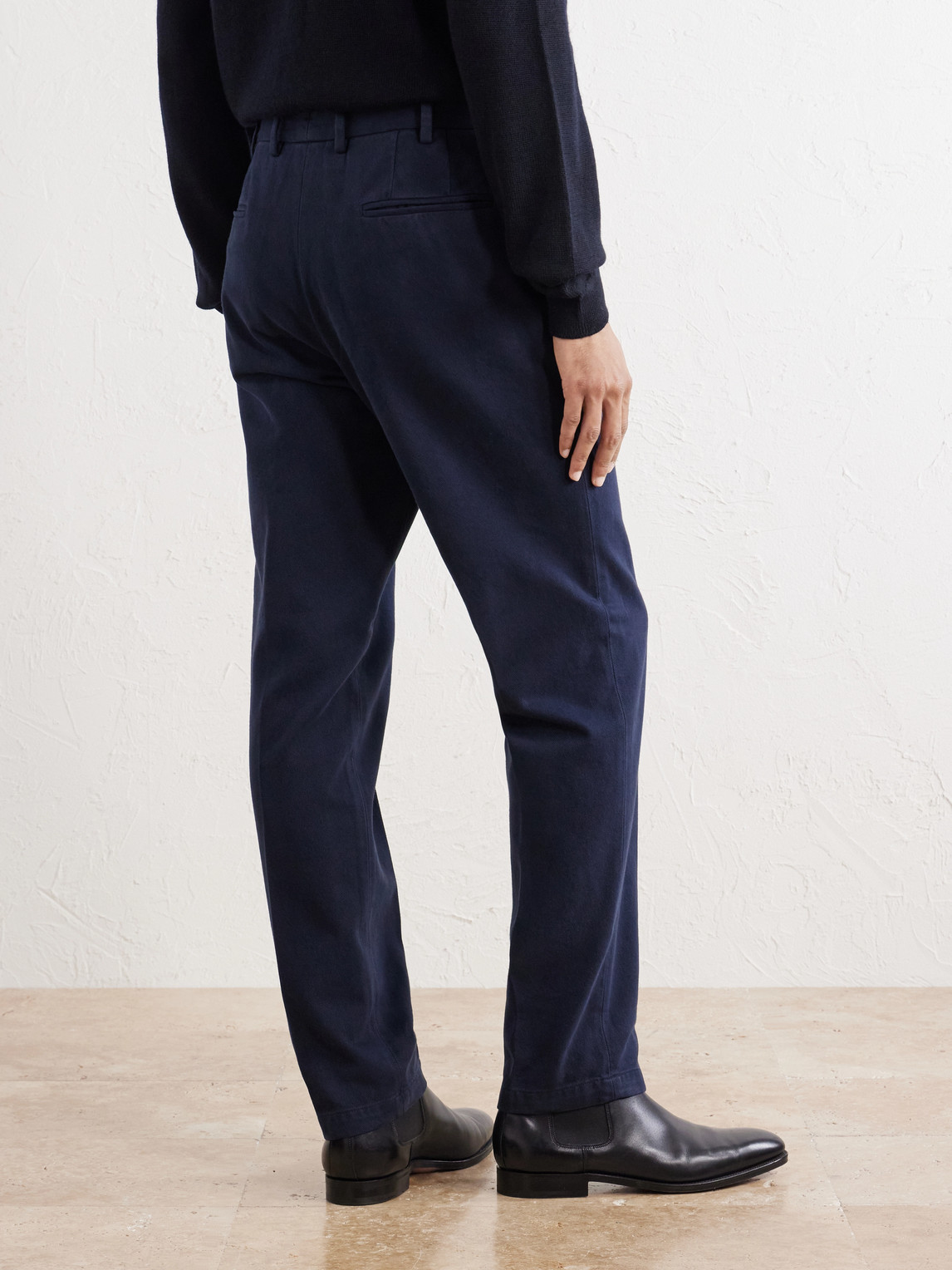 Straight-Leg Cotton-Twill Trousers