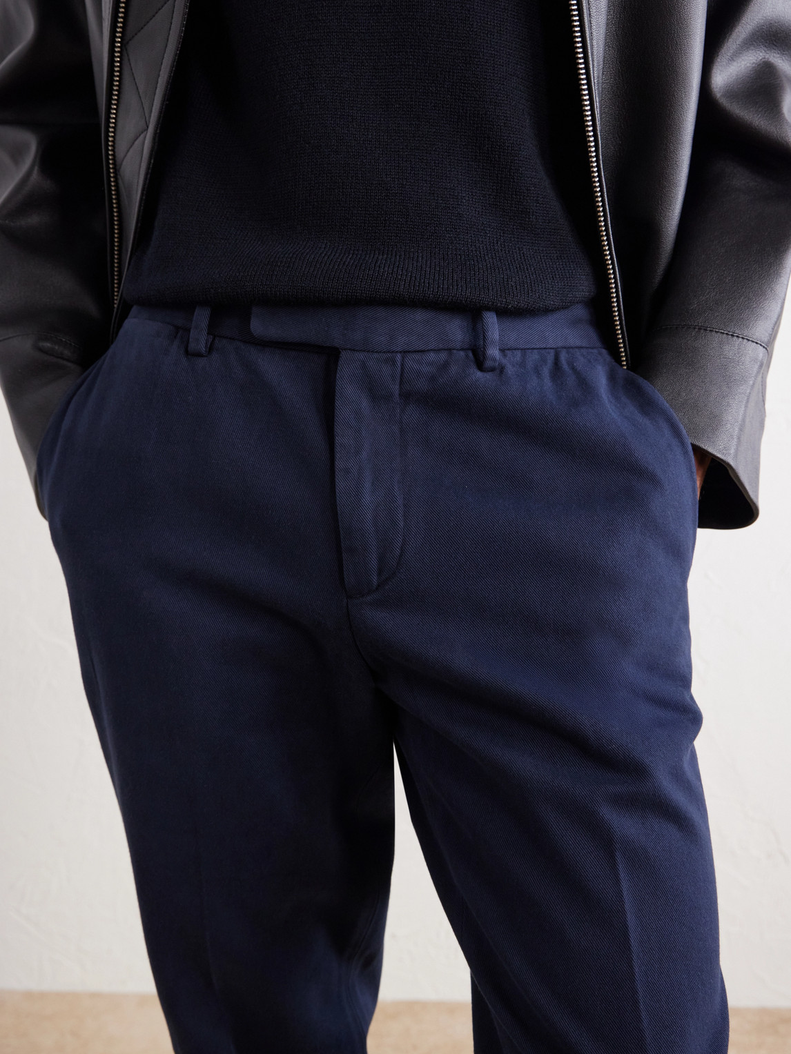 Straight-Leg Cotton-Twill Trousers