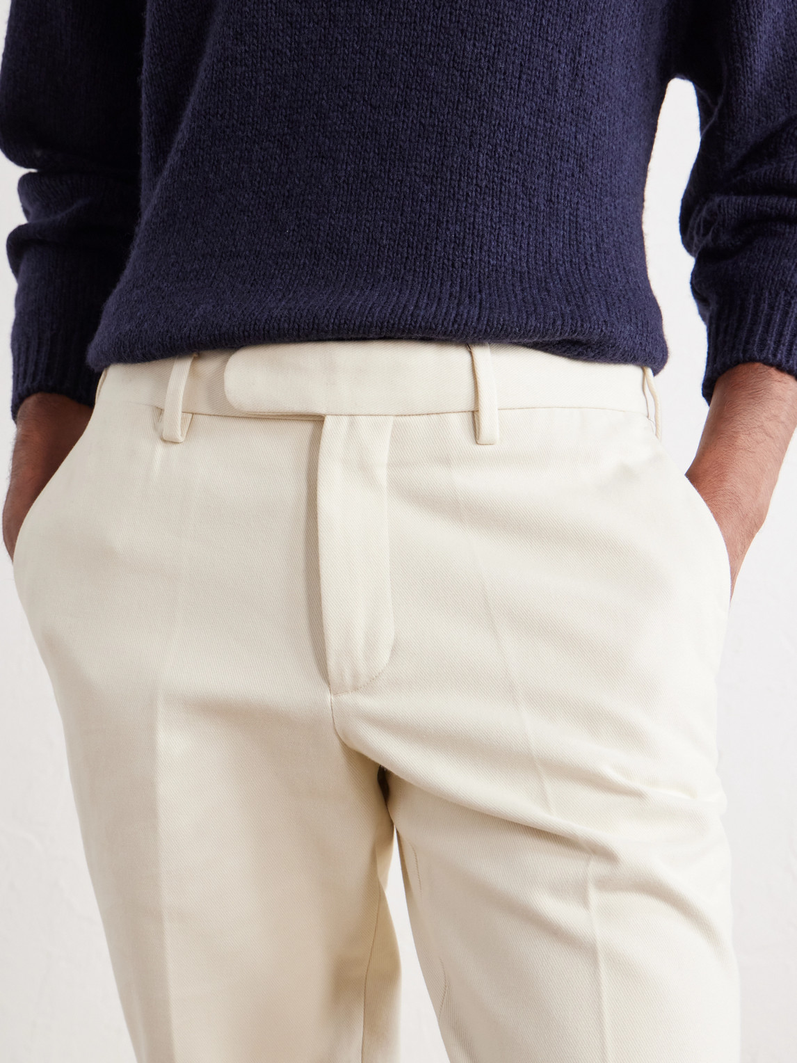Straight-Leg Cotton-Twill Trousers