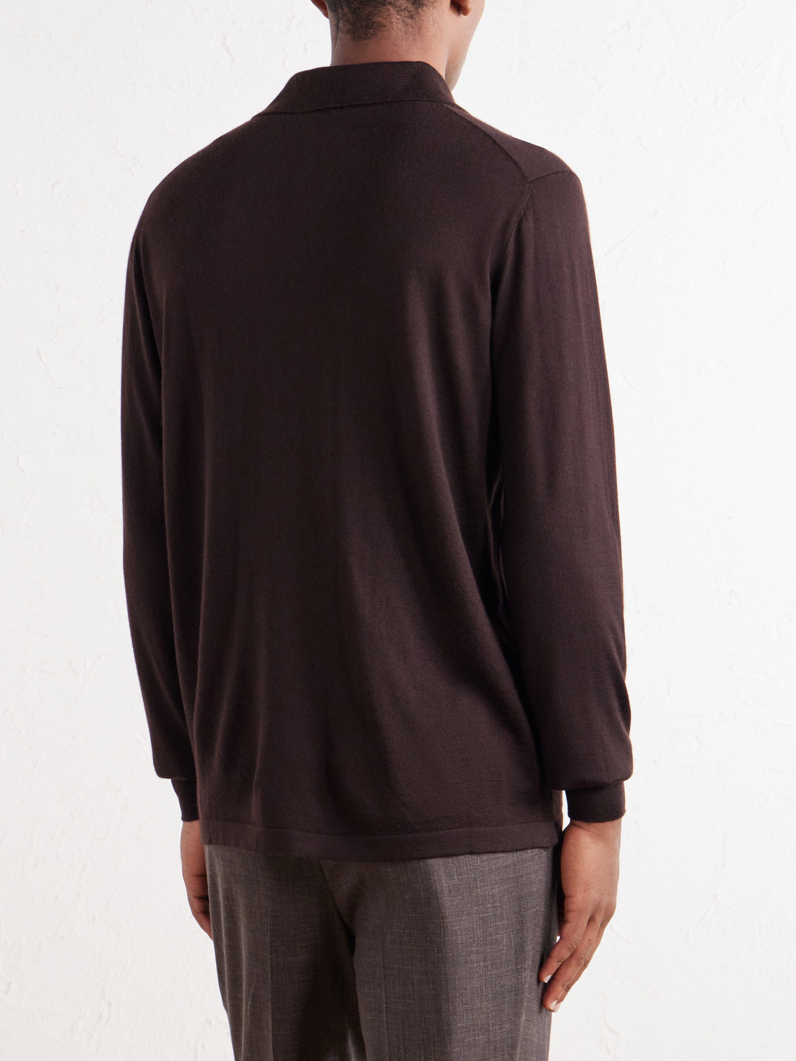 Cashmere And Silk-Blend Jersey Polo Sweater