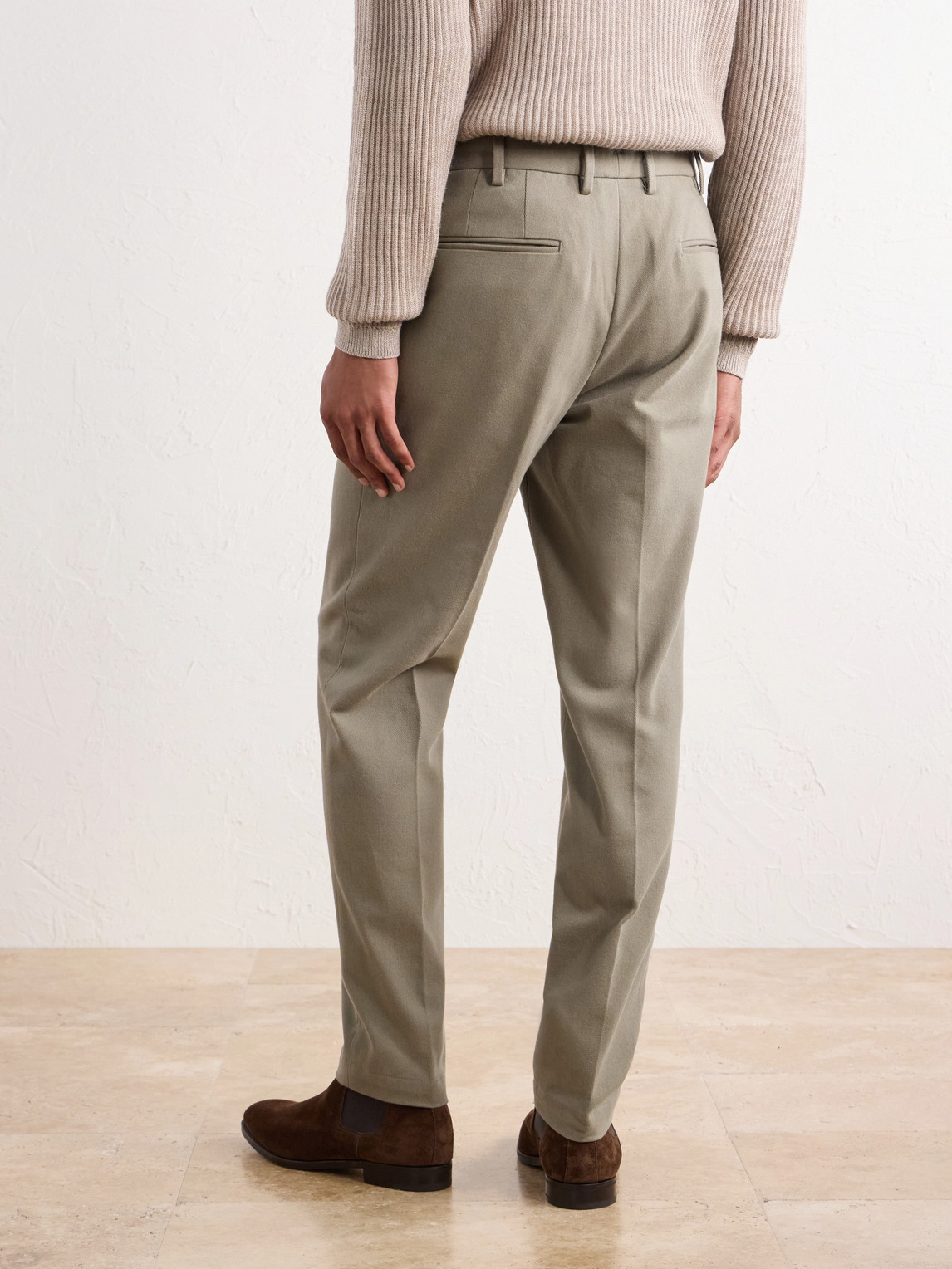 Straight-Leg Cotton-Twill Trousers