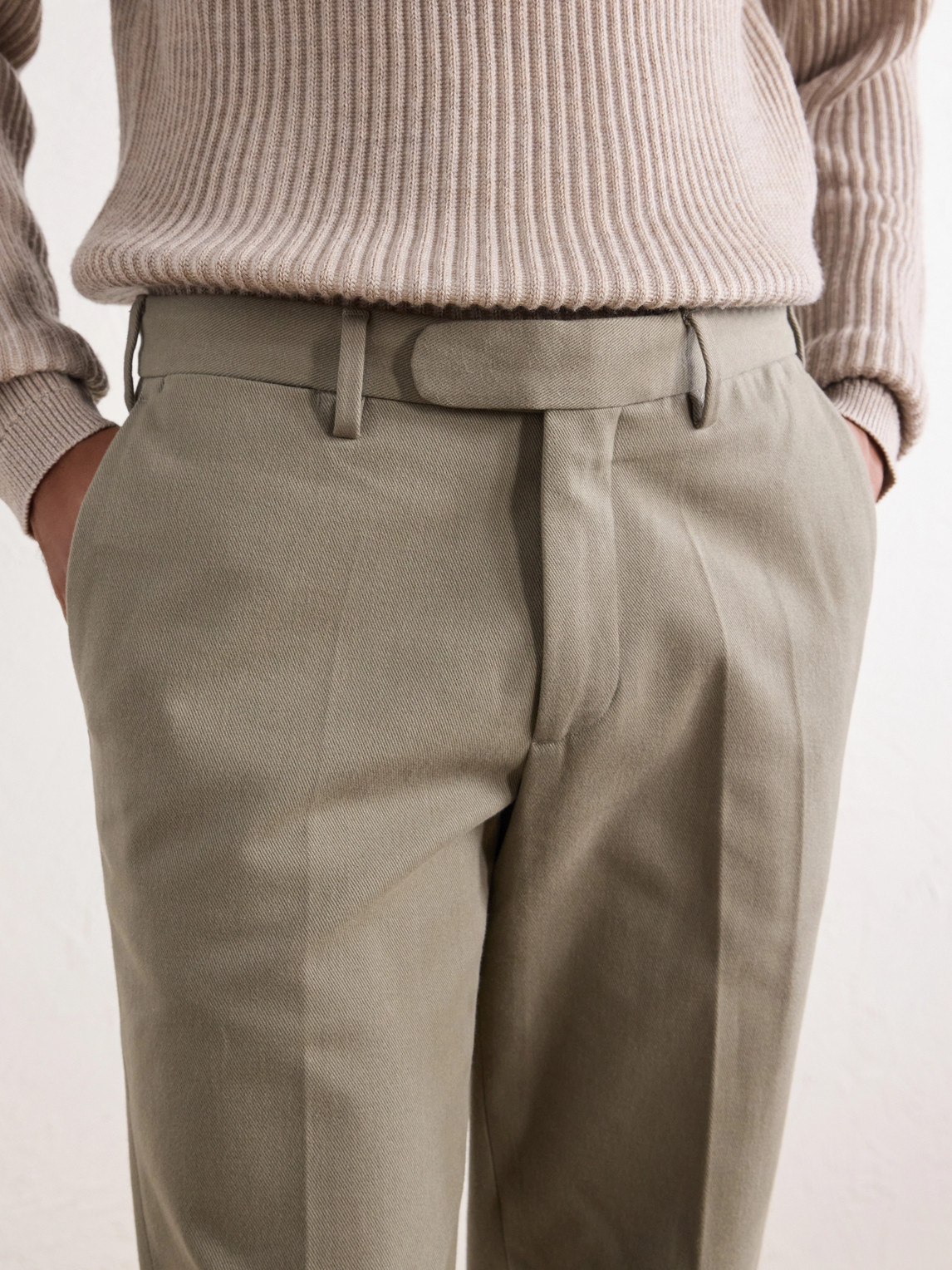 Straight-Leg Cotton-Twill Trousers