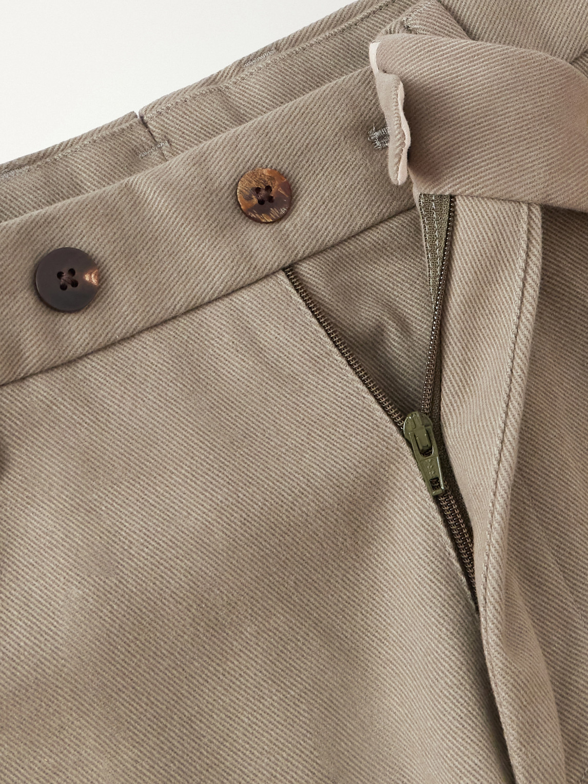 Straight-Leg Cotton-Twill Trousers
