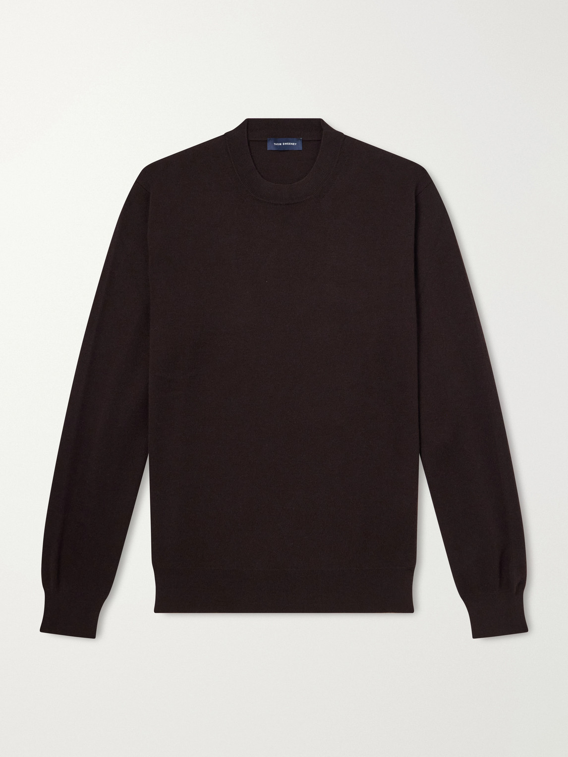 Thom Sweeney Cashmere And Silk-blend Jersey Sweater In Brown