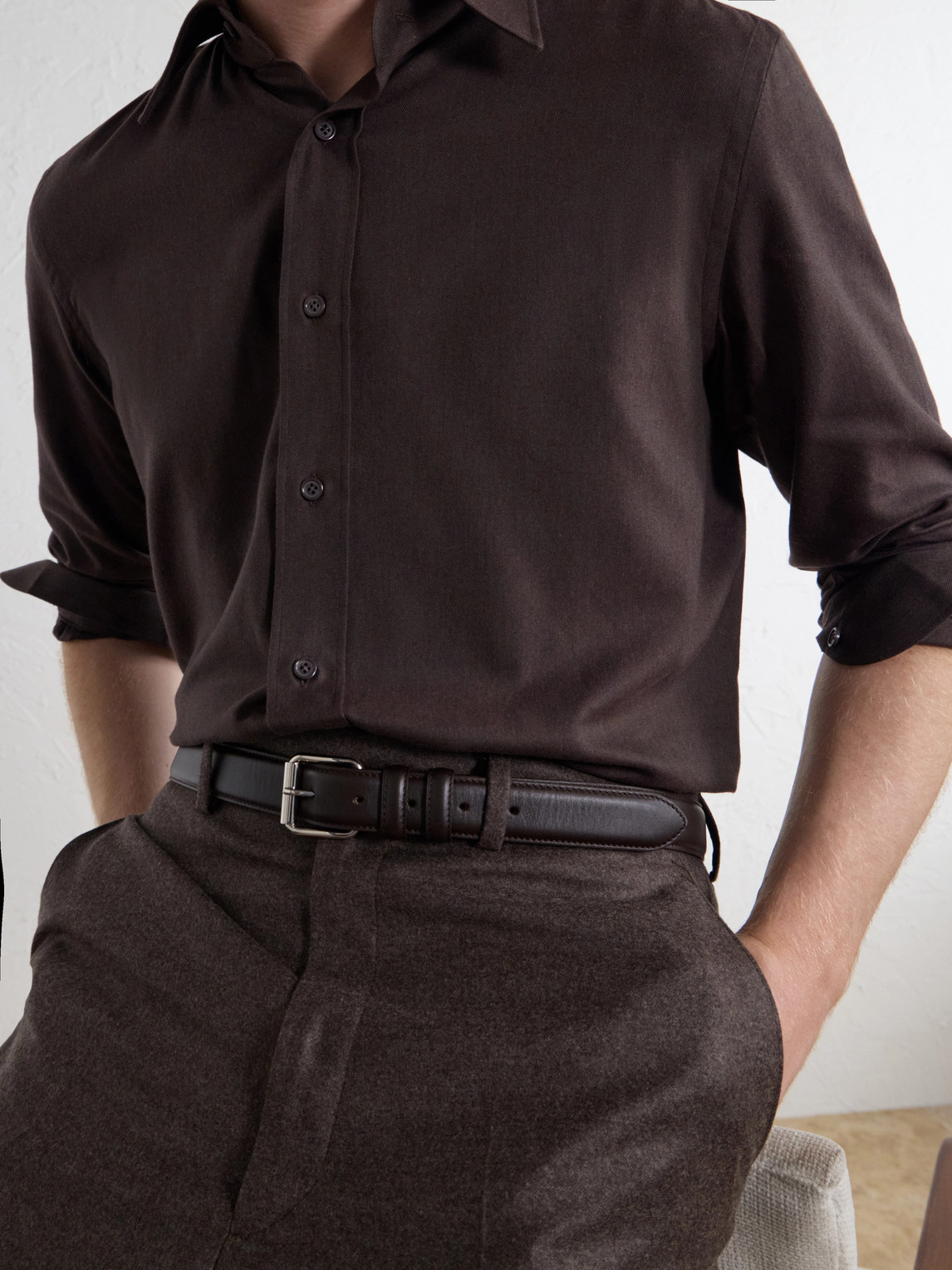 Lecce Cotton And Lyocell-Blend Twill Shirt