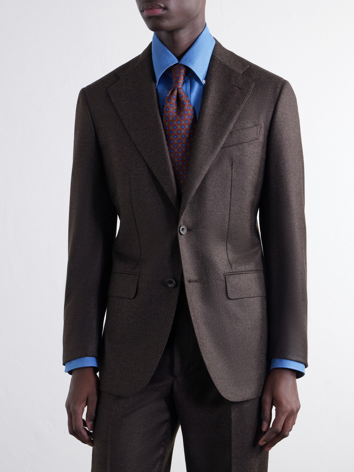 Wool-Blend Flannel Suit Jacket