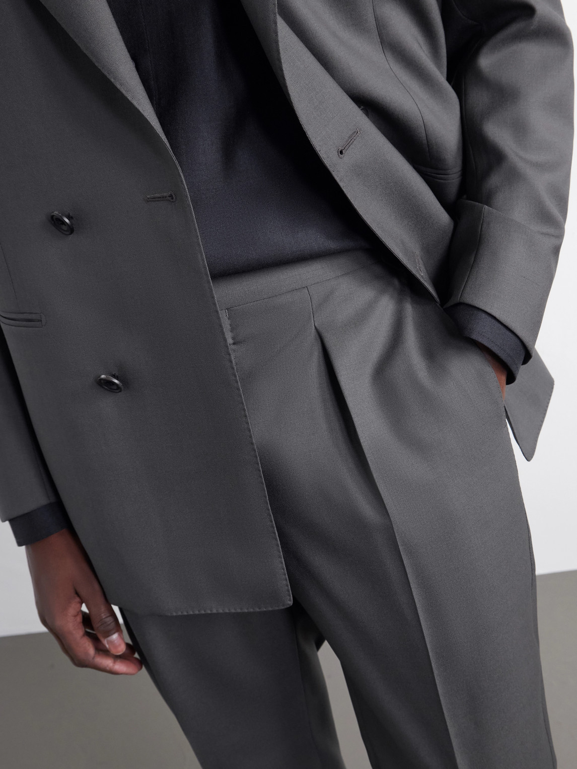Tapered Pleated Wool-Twill Suit Trousers