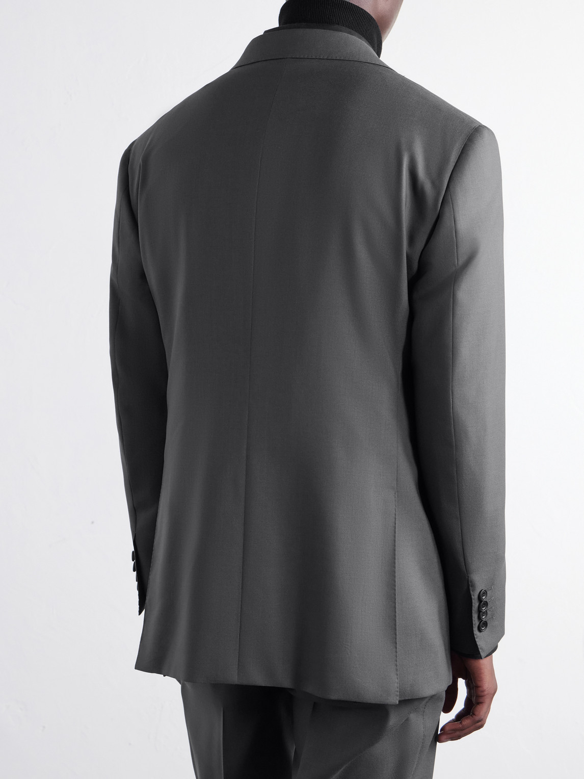 Double-Breasted Wool-Twill Suit Jacket