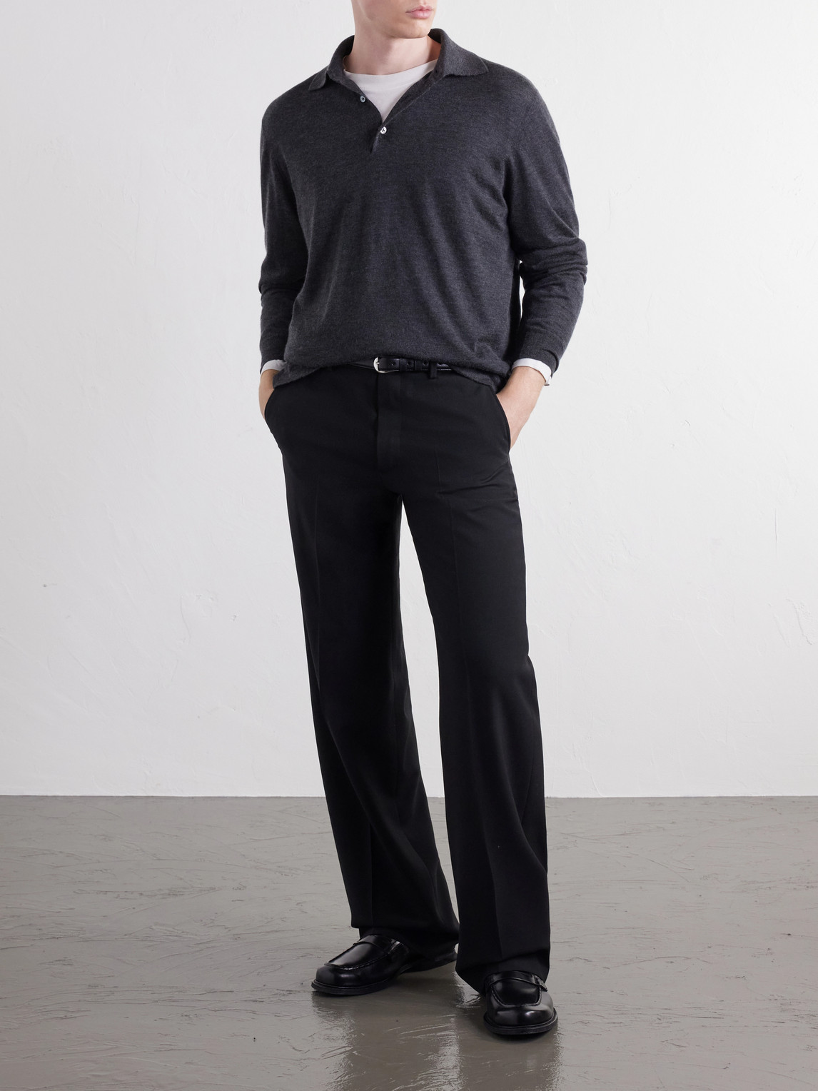 Cashmere And Silk-Blend Polo Sweater