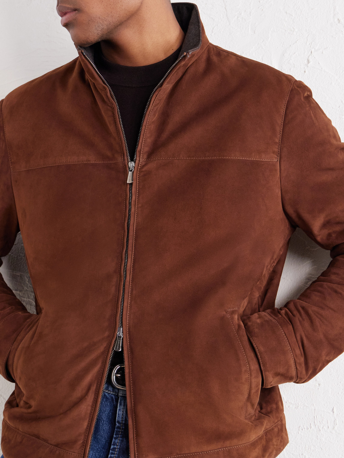Mock-Neck Bomber Jacket