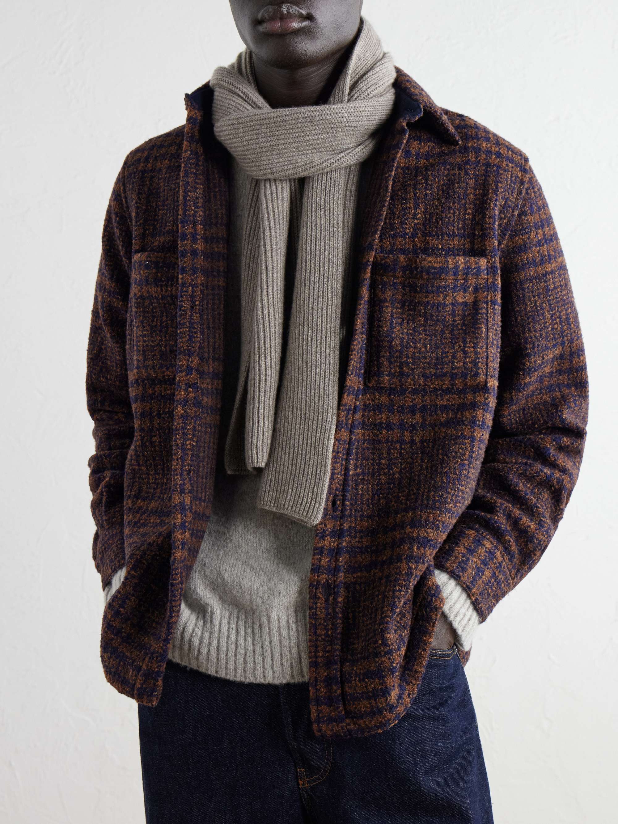 JOHNSTONS OF ELGIN Ribbed Cashmere Scarf