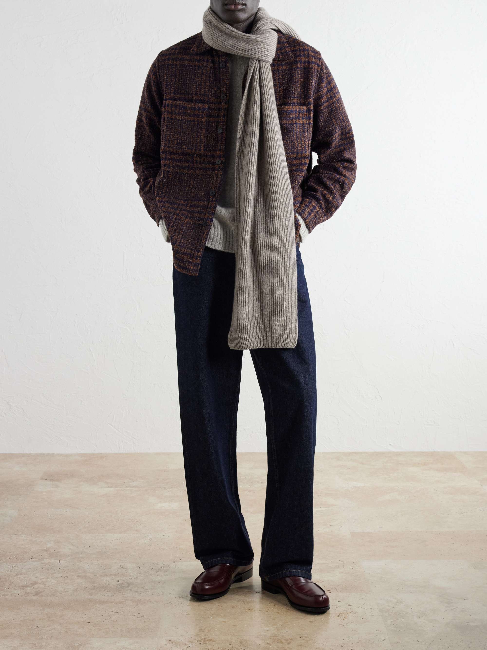 JOHNSTONS OF ELGIN Ribbed Cashmere Scarf