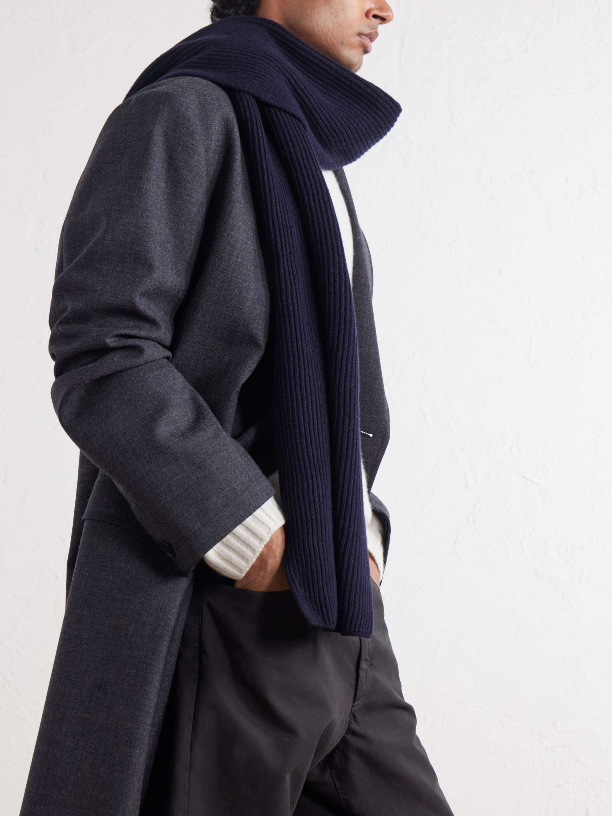JOHNSTONS OF ELGIN Ribbed Cashmere Scarf