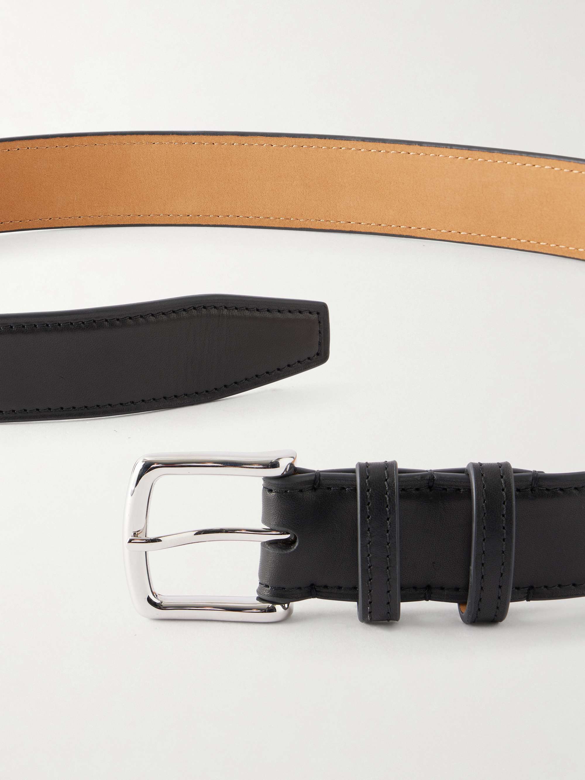 GEORGE CLEVERLEY 3.5cm Brown 1786 Russian Hide Vegetable-Tanned Cross-Grain Leather Belt